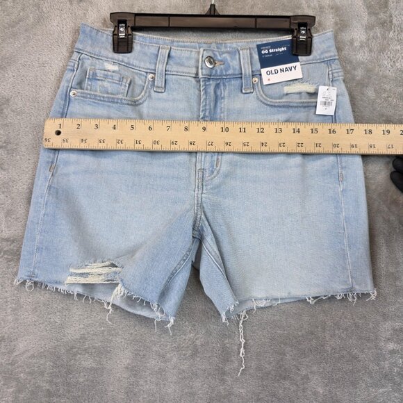 Old Navy Shorts Womens 4 OG Straight 5 Inch Inseam High Rise Denim Summer Casual - Picture 6 of 10